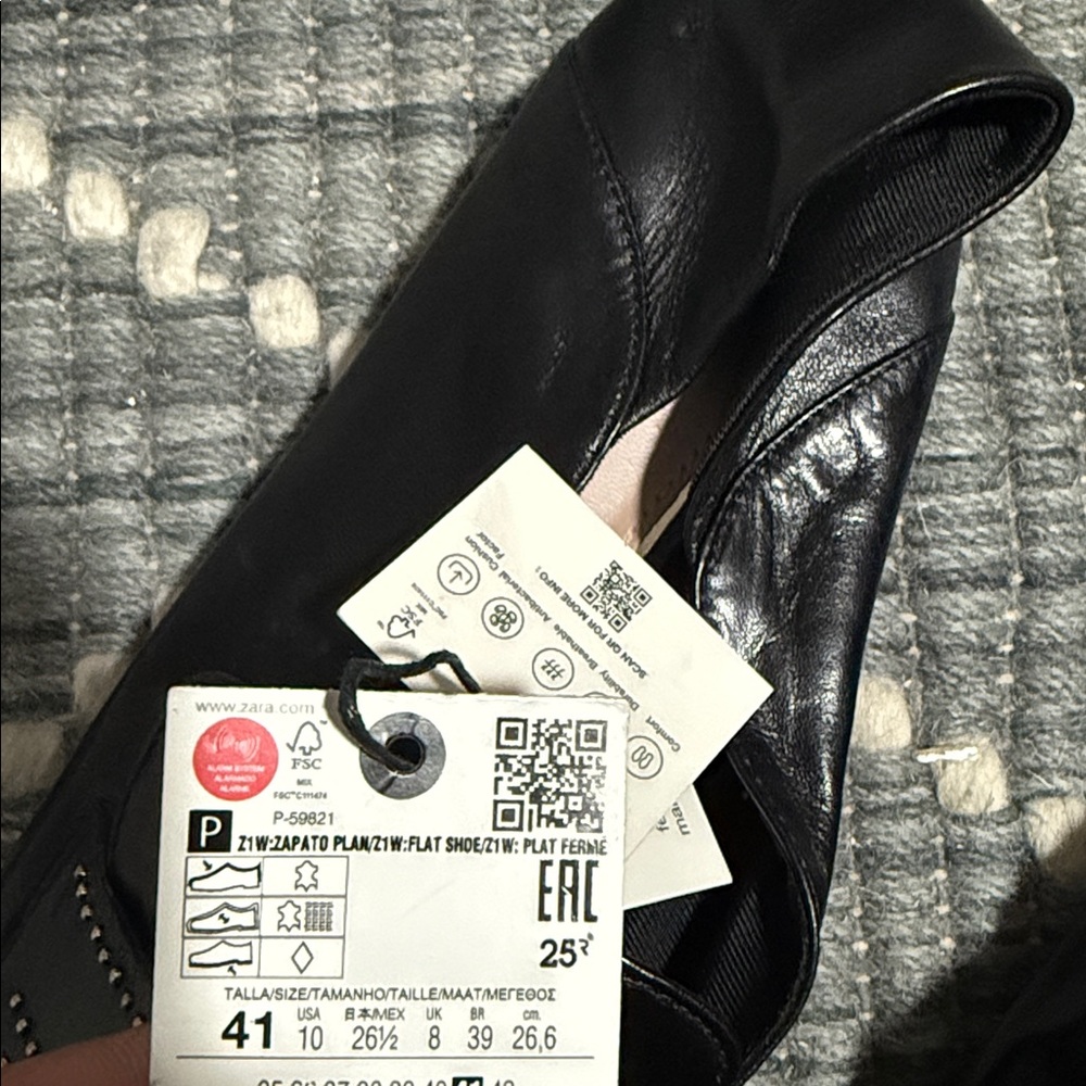 Zara Black Leather flats - Picture 5 of 6